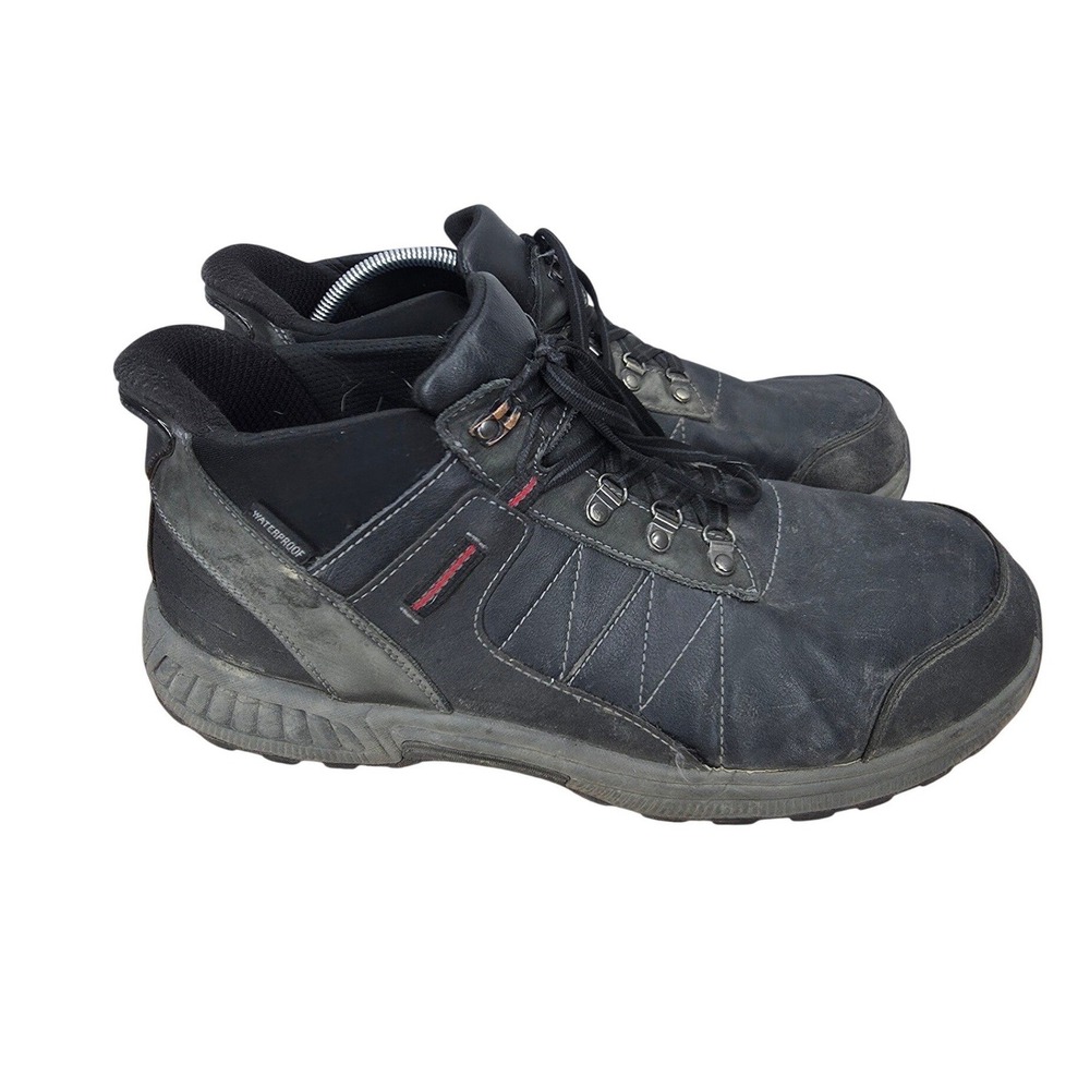 Orthofeet Dalton Hiking Boots Men 14 Wide Black Leather Waterproof Outdoor